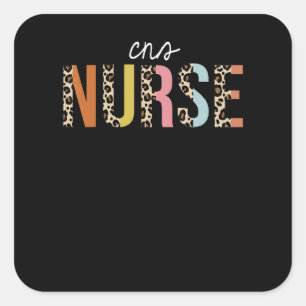 CNS Leopard Print Clinical Nurses Registered RN Nu Square Sticker
