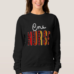 Cns Nurse Plaid Red Love Heart Stethoscope Rn Nurs Sweatshirt