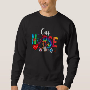 CNS Nurse Tie Dye Love Heart Stethoscope RN Nurse Sweatshirt