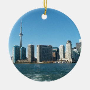CNTower CN+Tower Toronto lake Ontario Landmark fun Ceramic Tree Decoration