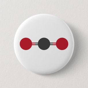 CO2 Molecular Structure 6 Cm Round Badge