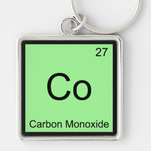 Co - Carbon Monoxide Chemistry Element Symbol Tee Key Ring