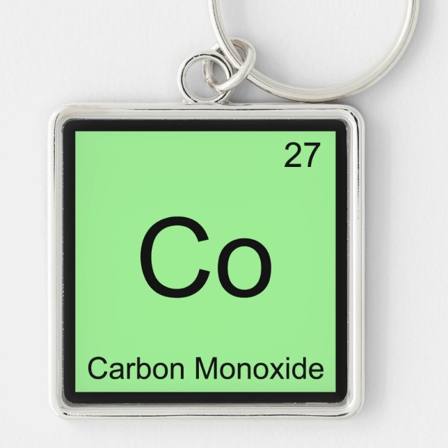 Co - Carbon Monoxide Chemistry Element Symbol Tee Key Ring (Front)