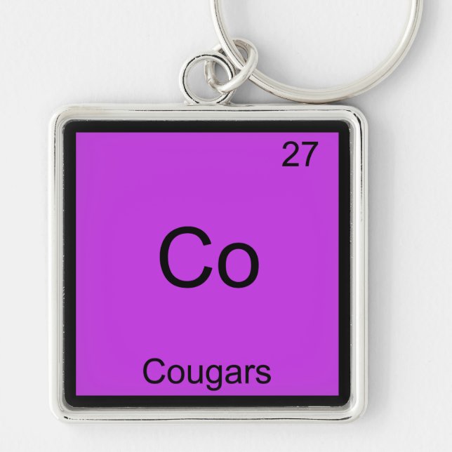 Co - Cougars Funny Element Chemistry Symbol Tee Key Ring (Front)