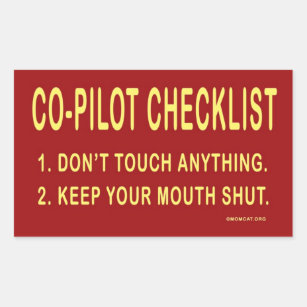 Co-Pilot Checklist: Stickers
