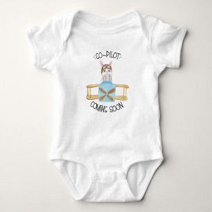 Co-pilot Coming Soon New Baby Gift, Plane Baby Bodysuit