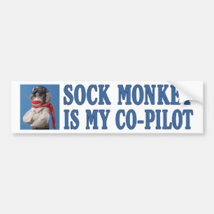Co-Pilot Monkey Bumper Sticker