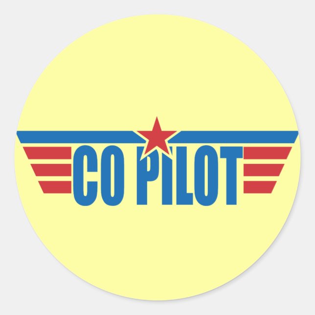 Co-Pilot Wings Badge - Aviation Classic Round Sticker (Front)