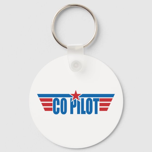 Co-Pilot Wings Badge - Aviation Key Ring (Front)