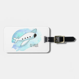 Co-Pilot with Plane Luggage Tag