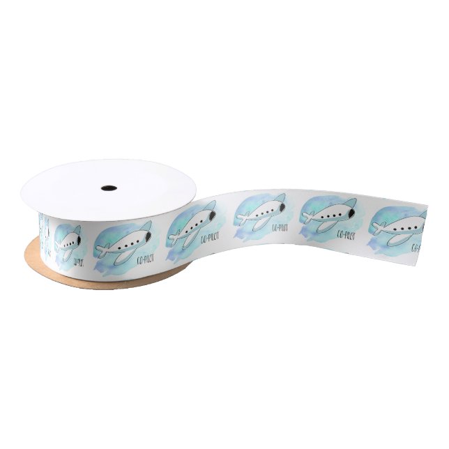 Co-Pilot with Plane Satin Ribbon (Spool)
