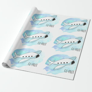 Co-Pilot with Plane Wrapping Paper