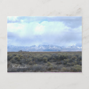 CO Snowy Mountains and Valley Postcard
