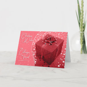 Co-Worker and Colleague Shades of Pink Christmas Holiday Card