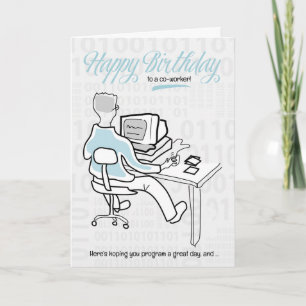 Co-Worker Funny Computer Guy Birthday Card