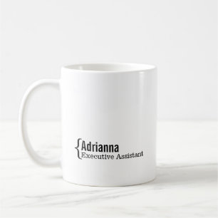 Co-worker Name Job Title Black White Modern Coffee Mug