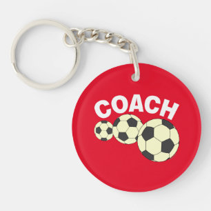 Coach 3 Soccer Balls Key Ring