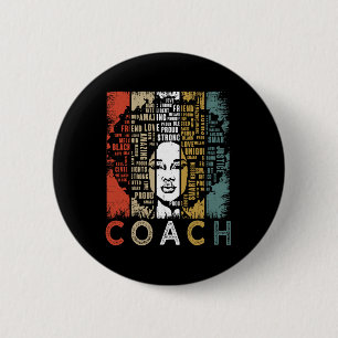 Coach Afro African American Women Black History Mo 6 Cm Round Badge