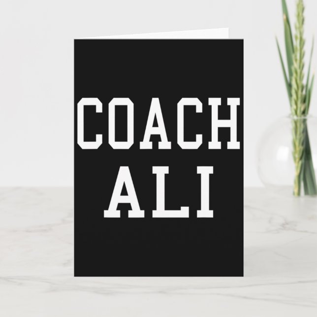Coach Ali Custom Football Soccer Baseball Team T S Card (Front)