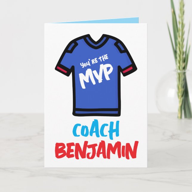 Coach Appreciation Card, Thank You Card (Front)