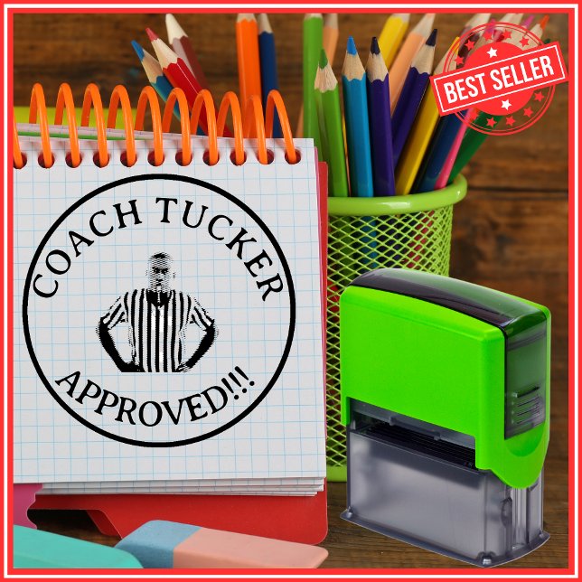 Coach Approved Teacher Custom Photo Self-inking Stamp (Creator Uploaded)