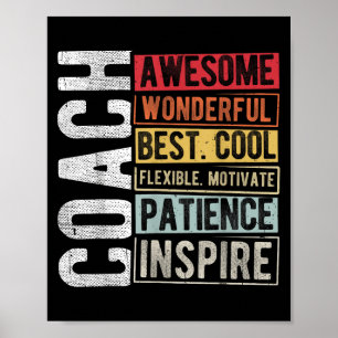 Coach Awesome Wonderful Best Cool Motivational Coa Poster