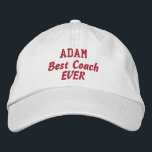 COACH Best Coach Ever Custom Name Embroidered Hat<br><div class="desc">Have the best coach ever?  Then how about this coach hat?  You can change the thread colour,  the hat colour,  or the hat style for a different look.</div>