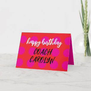 Coach Birthday Card, Personalised Card for Coaches