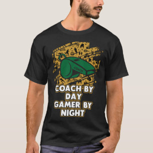 Coach By Day Gamer By Night Coaching Gaming Mentor T-Shirt
