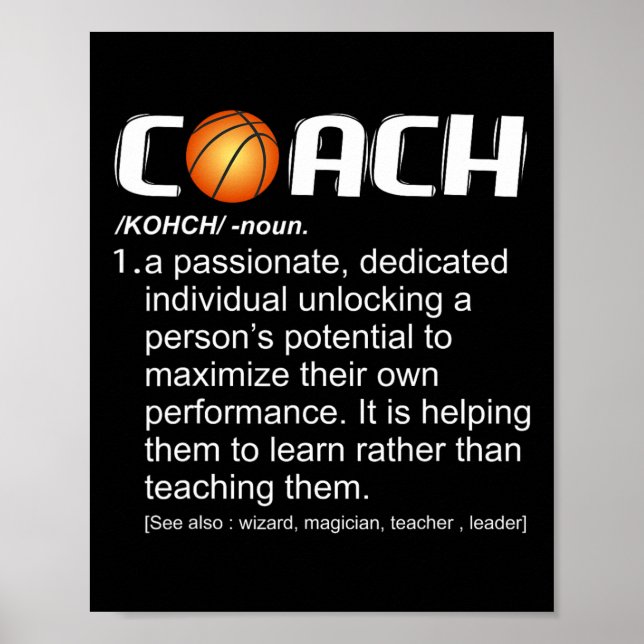 Coach Bysketbyll Coaching Gift  Poster (Front)