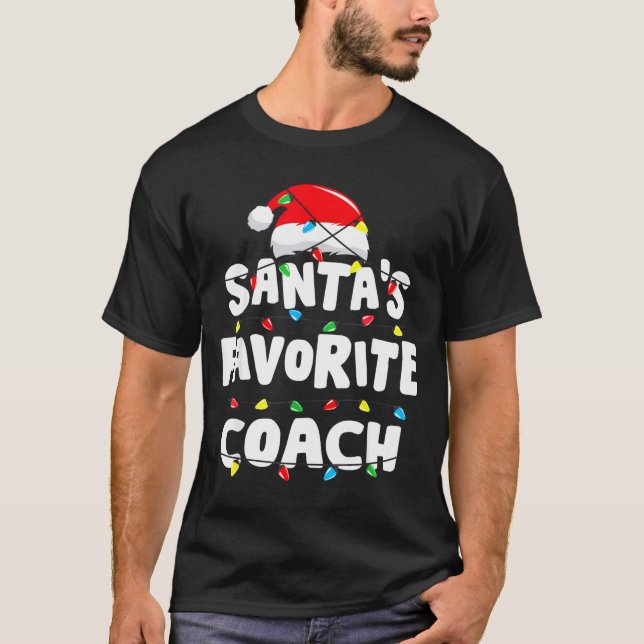 Coach Christmas Santa's Favorite Funny Gift Xmas  T-Shirt (Front)