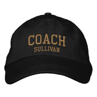 Coach Custom Name Embroidered Hat - Black & Gold