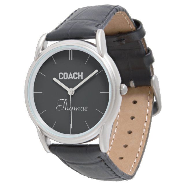Coach Custom Name Typography Personalised  Watch (Angled)