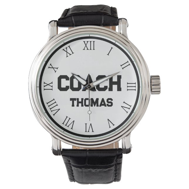 Coach Custom Name Typography Personalised  Watch (Front)