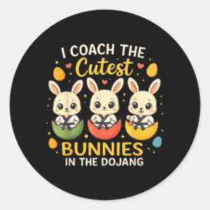 Coach Cutest Bunnies Easter Martial Arts Dojang Classic Round Sticker