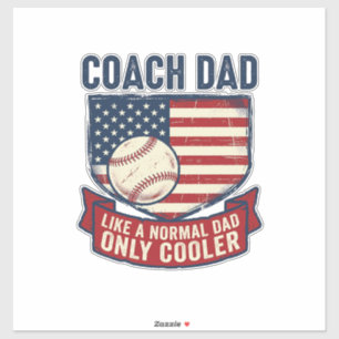Coach Dad Baseball Patriotic Vintage T-Shirt Desig
