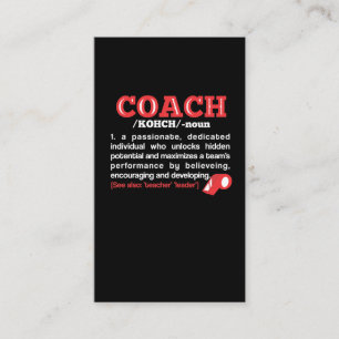 Coach Definition Funny Team Coaching Business Card