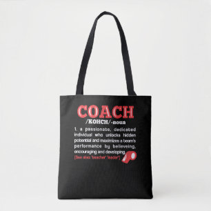 Coach Definition Funny Team Coaching Tote Bag