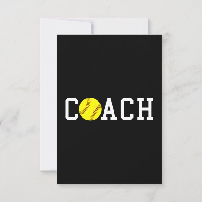 Coach Fast-pitch Softball Gift Idea print Thank You Card (Front)