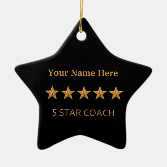 Coach Five 5 Star Award Christmas Ornament (Front)