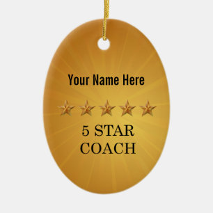 Coach Five 5 Star Gold Award Christmas Ornament