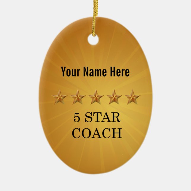 Coach Five 5 Star Gold Award Christmas Ornament (Front)
