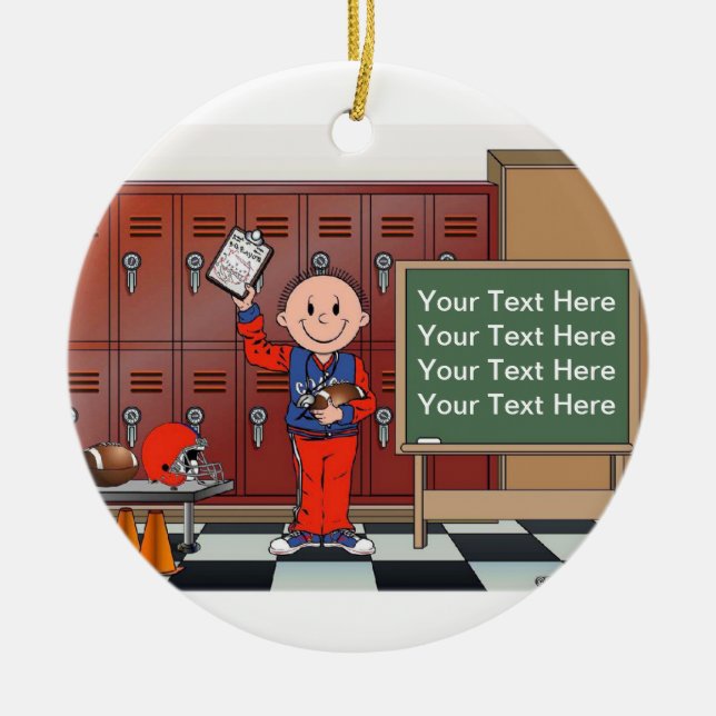Coach, Football - Male Ceramic Tree Decoration (Front)