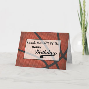 Coach From All Of Us Birthday Basketball Card