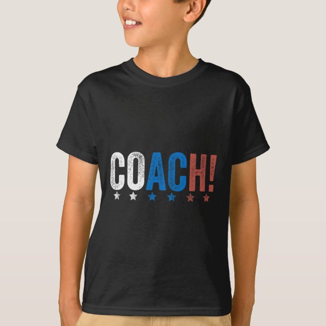 Coach! Harris Walz 2024 Kamala Harris Tim Walz Ele T-Shirt (Front)