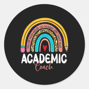 Coach Leopard Rainbow Back To School Premium Classic Round Sticker