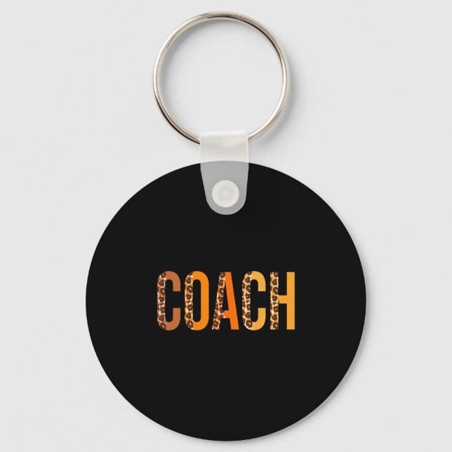 Coach Leopard Squad Cute Fall Autumn Lovers Thanks Key Ring (Front)
