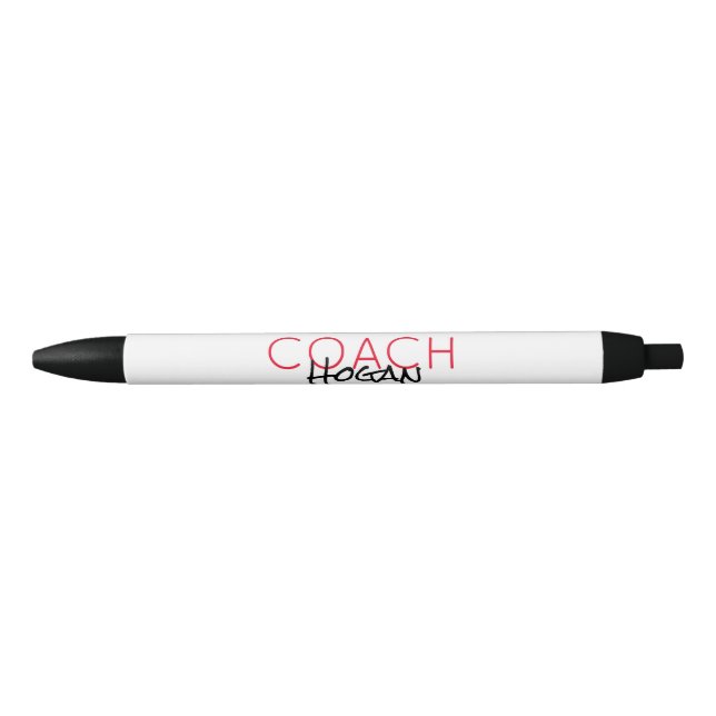 COACH NAME custom text red black Sports Modern  Ink Pen (Front)