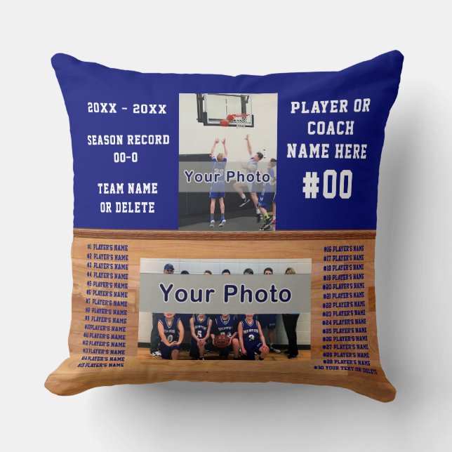 Coach or Senior Night Basketball Gift Ideas, PHOTO Cushion (Front)
