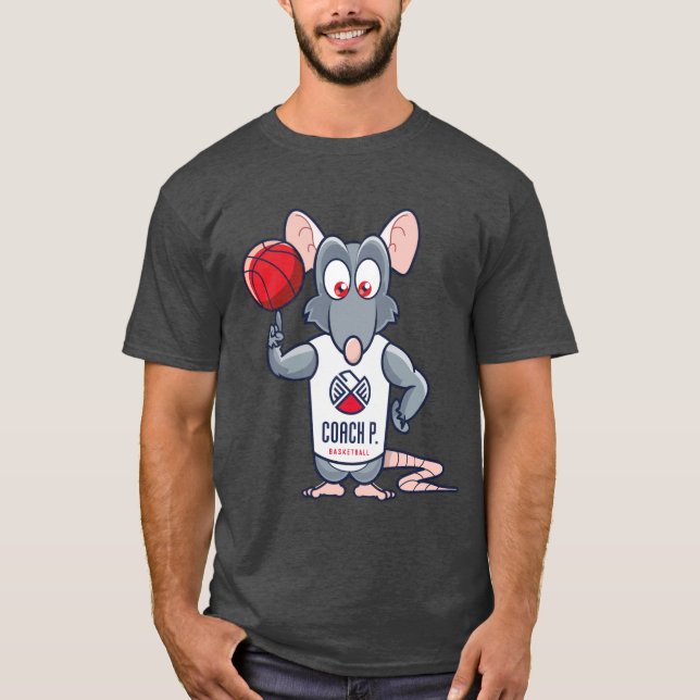 Coach P Basketball Gym Rat - Grey T-Shirt (Front)